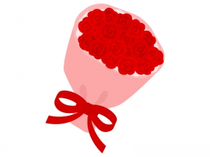 赤いバラの花束のイラスト イラスト無料 かわいいテンプレート