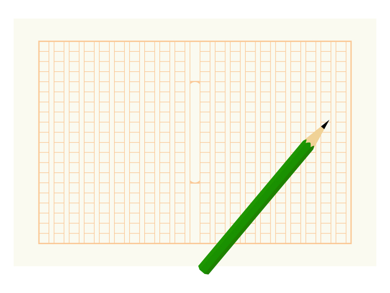 原稿用紙と鉛筆のイラスト