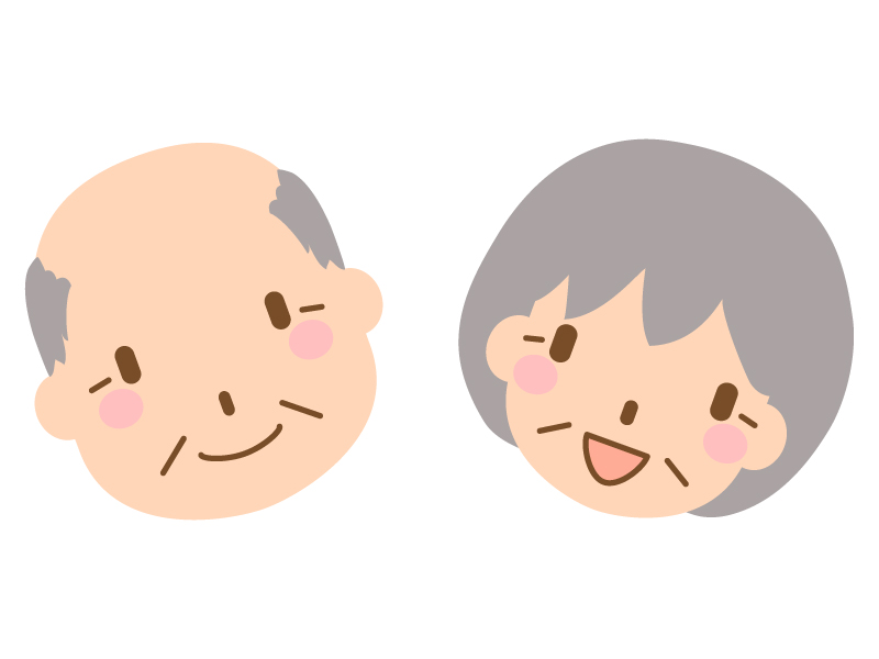 笑顔の老夫婦のイラスト
