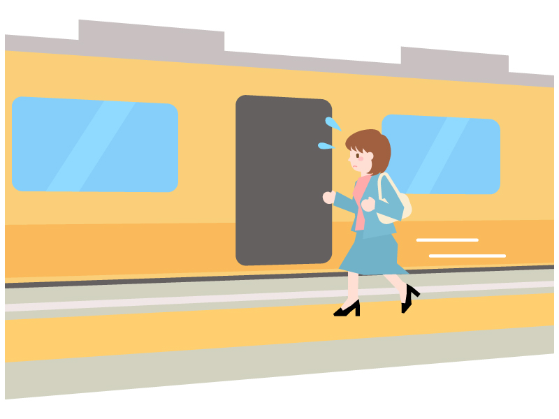 電車の駆け込み乗車のイラスト02 イラスト無料 かわいいテンプレート