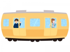 満員電車 通勤ラッシュのイラスト02 イラスト無料 かわいい