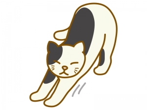 背伸びをしている猫のイラスト02 イラスト無料 かわいいテンプレート