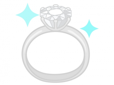 ダイヤの指輪（ブリリアントカット）のイラスト