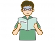 健康診断の結果を見てガッカリする男性のイラスト