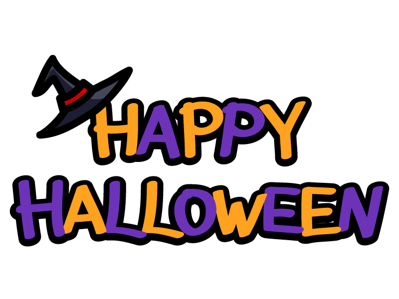 「HAPPY HALLOWEEN」の文字のイラスト