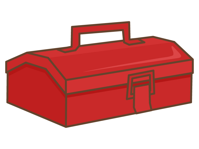 赤い工具箱のイラスト