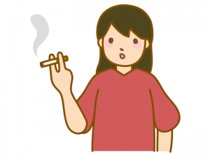 タバコを吸う女性のイラスト イラスト無料 かわいいテンプレート