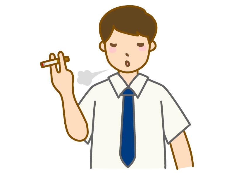 タバコを吸うサラリーマンのイラスト