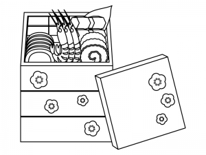 おせち料理のぬりえ 線画 イラスト素材 イラスト無料 かわいいテンプレート