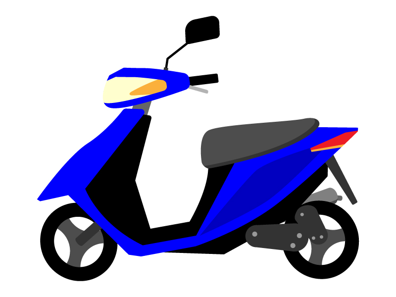 スクーター 原付バイクのイラスト イラスト無料 かわいいテンプレート