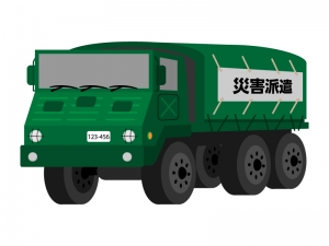 自衛隊の災害派遣車のイラスト イラスト無料 かわいいテンプレート