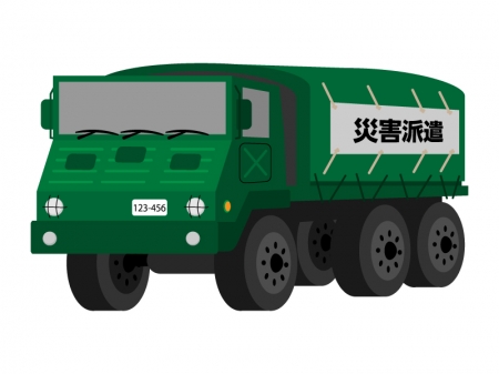 自衛隊の災害派遣車のイラスト