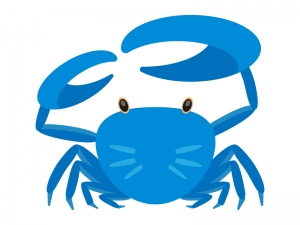 青いカニ 蟹 のイラスト イラスト無料 かわいいテンプレート