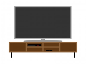 大型テレビとテレビボードのイラスト イラスト無料 かわいいテンプレート