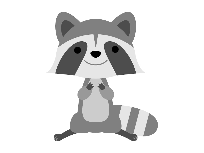 かわいらしいアライグマのイラスト