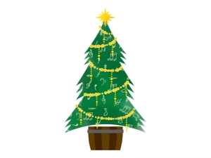 音符のクリスマスツリーのイラスト イラスト無料 かわいいテンプレート