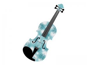 雪の結晶とヴァイオリンのイラスト イラスト無料 かわいいテンプレート