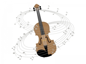 ヴァイオリンと音符のイラスト イラスト無料 かわいいテンプレート