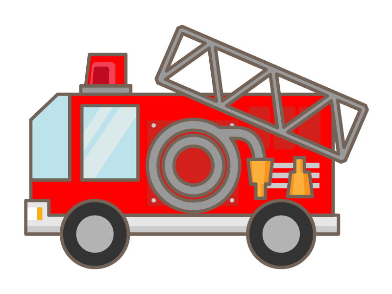かわいい消防車のイラスト イラスト無料 かわいいテンプレート