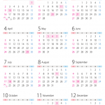 縦 22年 令和4年 1月 12月の年間カレンダー イラスト無料 かわいいテンプレート