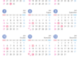 無料のA4縦・4月始まりの2025年4月～2026年3月の年間カレンダー